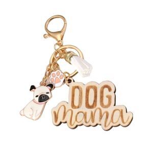 Pug Dog Mama Tassle Keychain